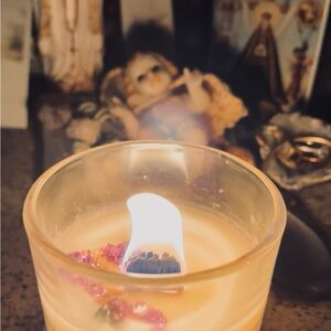 Hand poured Reiki charged beeswax candle
